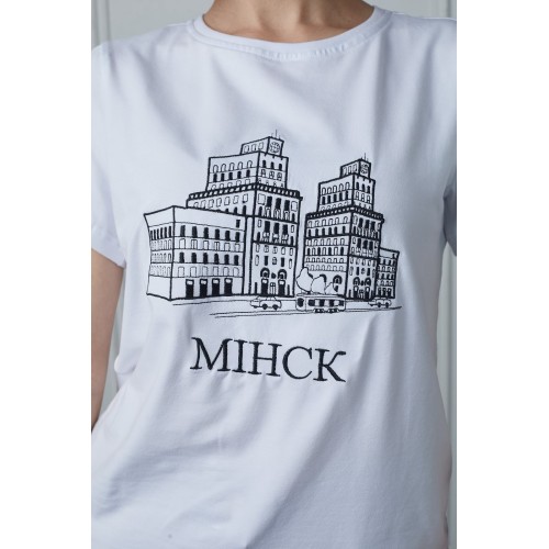 Футболка женская белая "Минск"
