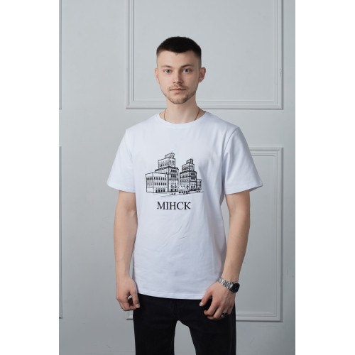 Футболка мужская белая " Минск"