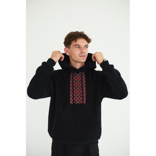 Худи с орнаментом в черном цвете