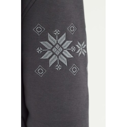 Худи мужская в графитовом цвете с орнаментом