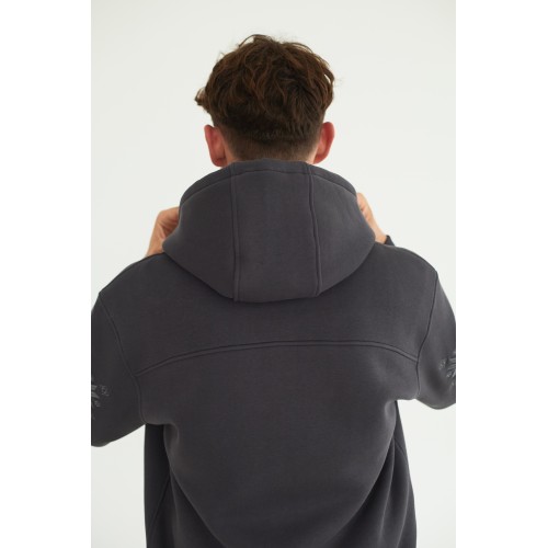 Худи мужская в графитовом цвете с орнаментом