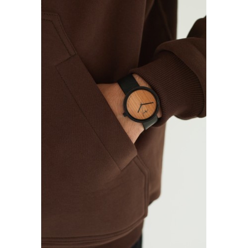 Худи мужская с орнаментом в коричневом цвете