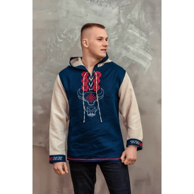 Льняная рубашка с вышивкой 