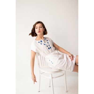 Женское платье без рукавов "Васильки"