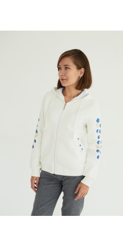 Худи женская ВАСИЛЬКИ молочный цвет