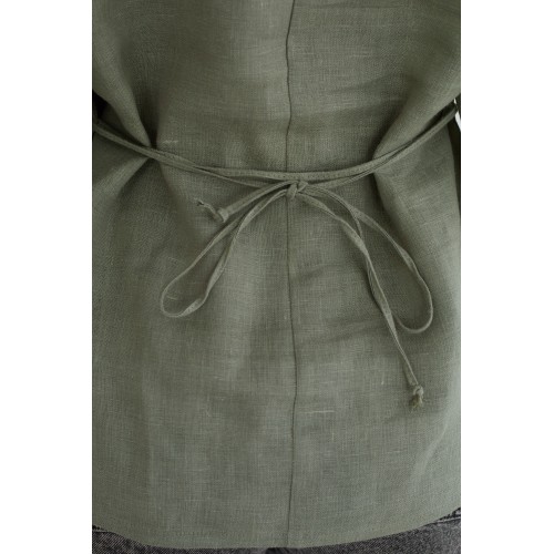 Женская блузка с рукавом 3/4 "Васильки" в цвете хаки