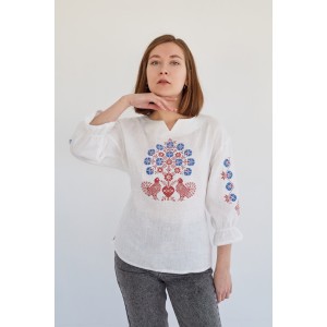 Женская блузка в белом цвете 3/4 "Каханне"